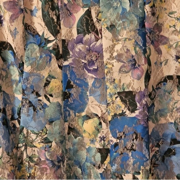 Roz & Ali Floral Lace Embroidered Fit & Flare Sleeveless Dress Boat Neck Size 16 - Picture 2 of 7